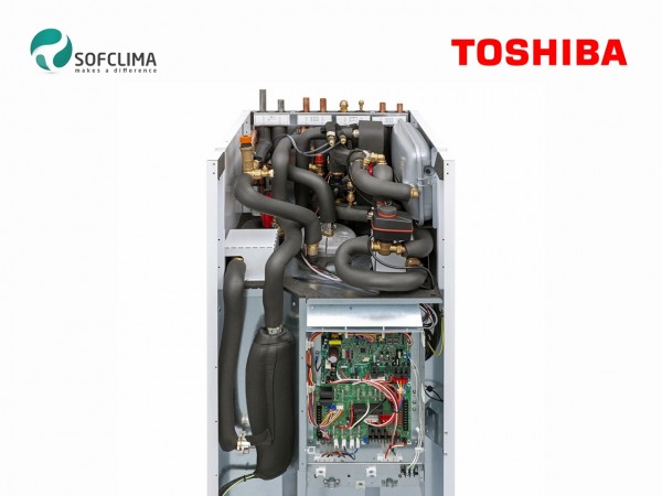 Термопомпа Toshiba Estia R32 AIO HWT-1101F21MT9W-E / HWT-801HW-E (комплект с бойлер)